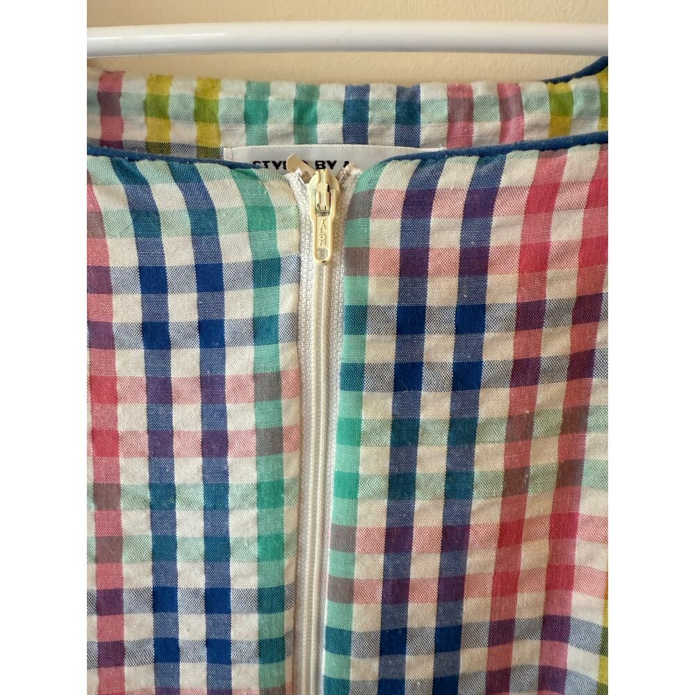 Vintage Saybury Seersucker Zip Housedress Multi C… - image 4